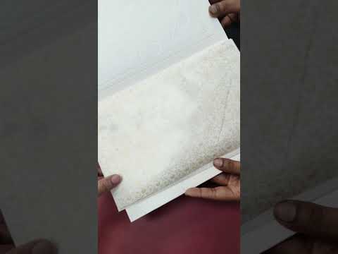 KLB-1174 White Green Floral Embossed Semi Box Wedding Card (2 Page & Couple Name Wooden Plate)