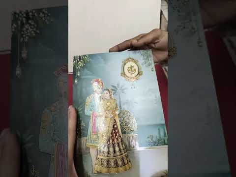 KLB-1533 Blue Bride Groom Semi Box Wedding Card (2 Page)