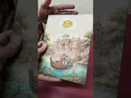 KLB-1475 Creme Blue Bride Groom Royal Fort 3D Gold Foil Padded Thick Wedding Card (2 Page & Couple Name Acrylic)
