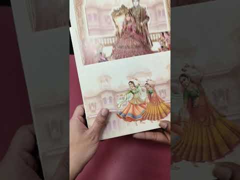 KLB-1355 White Red Bride Groom Laser Cut Semi Box Wedding Card (2 Page & Couple Name Wooden Plate)