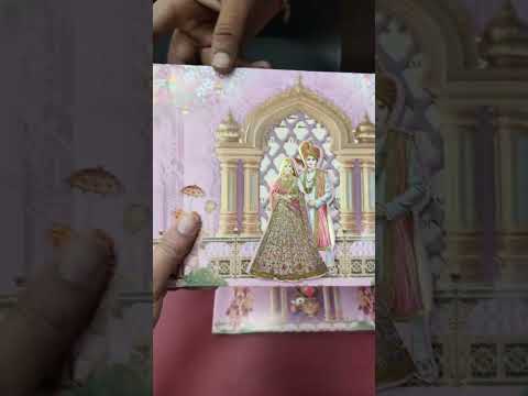 KLB-1416 Pink Bride Groom Laser Cut Semi Box Wedding Card (2 Page)