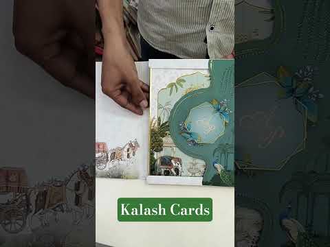 KLB513 Royal Elephant Theme Hardboard Padding Thick Wedding Card (2 Page & 1 Etched Mirror)