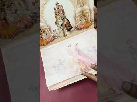 KLB-1266 Creme Bride Groom Padded Thick Wedding Card (2 Page & Couple Name Wooden Plate)