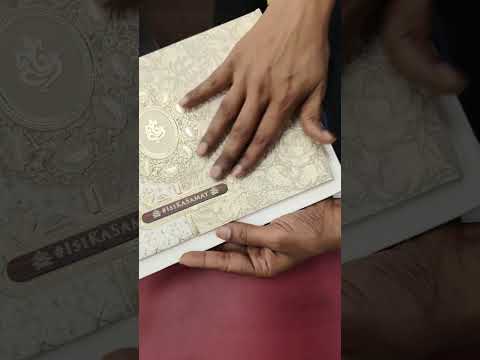 KLB-1383 White Creme Floral Embossed Padded Thick Wedding Card (2 Page & Couple Name Wooden Plate)