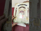 KLB-1511 Creme Brown Bride Groom Elephant Laser Cut Wedding Card (2 Page & Couple Name Wooden Plate)