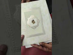 KLB-1165 White Green Floral Embossed Padded Thick Wedding Card (2 Page)