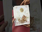 KLB-1378 White Blue Ghodi Barat Padded Thick Wedding Card (2 Page)