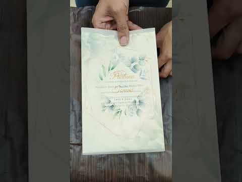 KL2095 Translucent Cover Luxury Wedding Card (2 Page) - Pack of 10 Qty