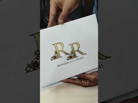 KLB712 White Golden Color Leatherette Hardboard Padding Thick Wedding Card (2 Page)