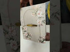 KLB787 Rose Floral Design Creme Color Embossed Semi Box Wedding Card (2 Page & Couple Name Acrylic)