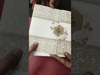 KLB-1180 White Green Floral Door Style Embossed Semi Box Wedding Card (2 Page)