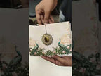 KLB824 Peacock Design Creme Peach Color Double Door Style Hardboard Padding Thick Wedding Card (2 Page & Couple Initial Acrylic)