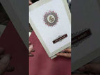 KLB866 Traditional Design Creme Green Color Semi Box Wedding Card (2 Page & Couple Name Wooden Plate)