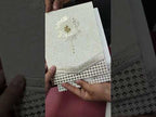 KLB-1279 White Creme Floral Embossed Padded Thick Wedding Card (2 Page)