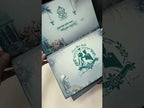 KLB940 Blue Royal Fort Barat Padded Thick Wedding Card (2 Page & Couple Name Wooden Plate)