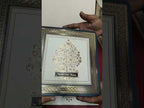 KLB-1542 Creme Blue Tree of Life 3D Gold Foil Semi Box Wedding Card (2 Page & Couple Name Wooden Plate)