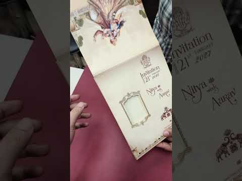 KLB874 Raja Rani Design Creme Maroon Color Semi Box Wedding Card (2 Page)
