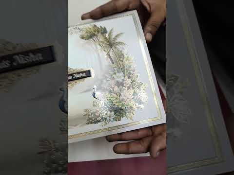 KLB-1519 White Elephant Semi Box Wedding Card (2 Page & Couple Name Wooden Plate)