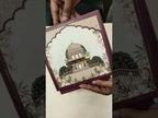 KLB-1038 Creme Maroon Royal Fort Padded Thick Wedding Card (2 Page & Couple Name Acrylic)