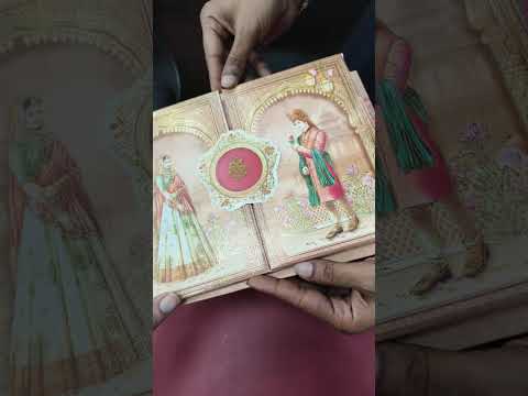 KLB-1385 Brown Bride Groom Door Style Wedding Card (2 Page)