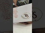 KLB710 Floral Design White Color Leatherette Embossed Hardboard Padding Thick Wedding Card (2 Page & Couple Initial Acrylic)