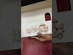 KLB-1347 Creme Bride Groom Semi Box Wedding Card (2 Page & Couple Name Wooden Plate)