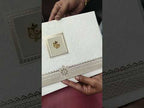 KLB-1168 White Creme Floral Embossed Padded Thick Wedding Card (2 Page)