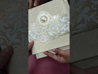 KLB-1325 Creme Floral Embossed Semi Box Wedding Card (2 Page)