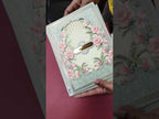 KLB-1055 Green Floral Laser Cut Padded Thick Wedding Card (2 Page & Couple Name Acrylic)