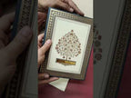 KLB-1478 Creme Blue Tree of Life 3D Gold Foil Padded Thick Wedding Card (2 Page & Couple Name Acrylic)