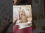 KLB-1438 Creme Bride Groom Laser Cut Semi Box Wedding Card (2 Page)