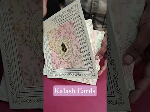 KLB504 Floral Design Premium Gold Foil Print Semi Box Paper Wedding Card (2 Page)