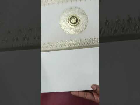 KLB-1401 Creme Golden Traditional Padded Thick Wedding Card (2 Page)