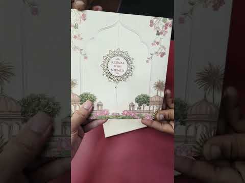 KLB-1153 Creme Royal Fort Door Style Semi Box Wedding Card (2 Page)