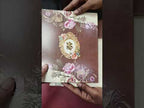 KLB-1257 Creme Brown Floral Padded Thick Wedding Card (2 Page)