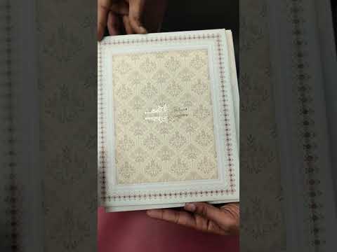 KLB-1379 Creme Blue Traditional Padded Thick Wedding Card (2 Page)