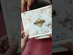 KLB-1309 White Blue Floral Door Style Semi Box Wedding Card (2 Page & Couple Name Wooden Plate)