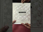 KLB-1175 White Creme Floral Embossed Semi Box Wedding Card (2 Page & Couple Name Wooden Plate)