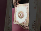 KLB-1190 Creme Peach Rose Floral Semi Box Wedding Card (2 Page)
