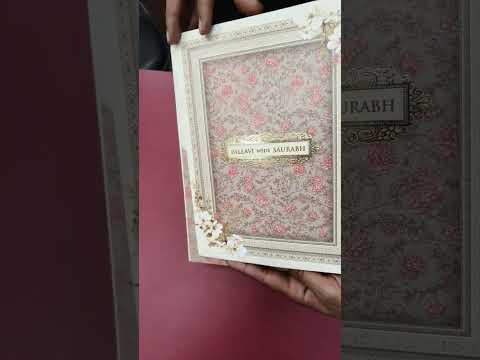 KLB-1202 Creme Floral Semi Box Wedding Card (2 Page)