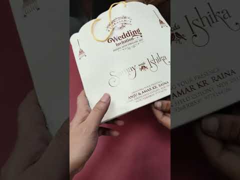 KLB-1424 Creme Blue Bride Groom Elephant Carry Bag Style Semi Box Wedding Card (2 Page)