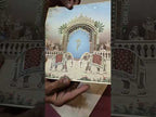 KLB-1458 Creme Blue Elephant 3D Gold Foil Padded Thick Wedding Card (2 Page)
