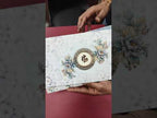 KLB-1233 Blue Floral Laser Cut Semi Box Wedding Card (2 Page)