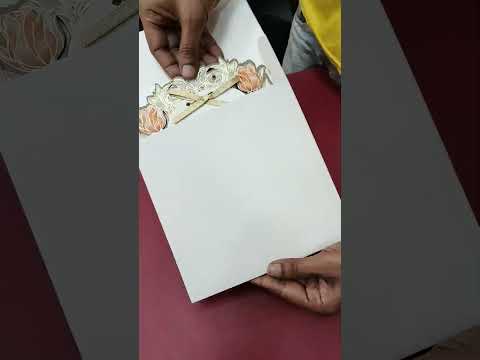 KLB686 Floral Design Grey Color Laser Cut MDF Thick Wedding Card (2 Page & Couple Name Acrylic)