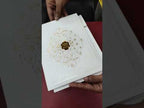 KLB-1039 White Floral Embossed Padded Thick Wedding Card (2 Page & Couple Name Acrylic)