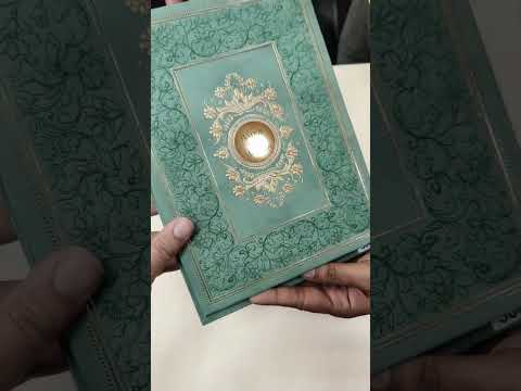 KLB-1045 Green Floral Embossed Padded Thick Wedding Card (2 Page & Couple Name Acrylic)