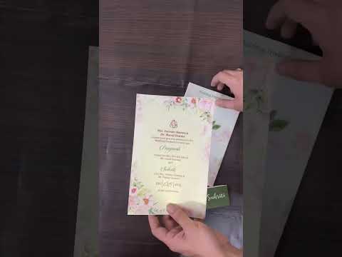 KL2107 Translucent Cover Luxury Wedding Card (2 Page)