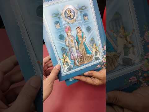 KLB-1311 Blue Bride Groom Semi Box Wedding Card (2 Page)
