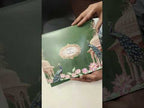KLB756 Lotus Floral Peacock Design Green Color Semi Box Wedding Card (2 Page)