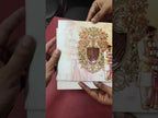 KLB-1111 Orange Bride Groom Padded Thick Wedding Card (2 Page & Couple Initial Acrylic)